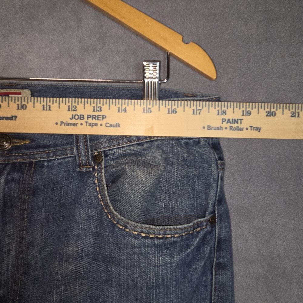 Y2K Phat Farm Jeans Mens 34x30 Blue Wide Leg Denim Hip Hop Streetwear! Embroider - Picture 5 of 13